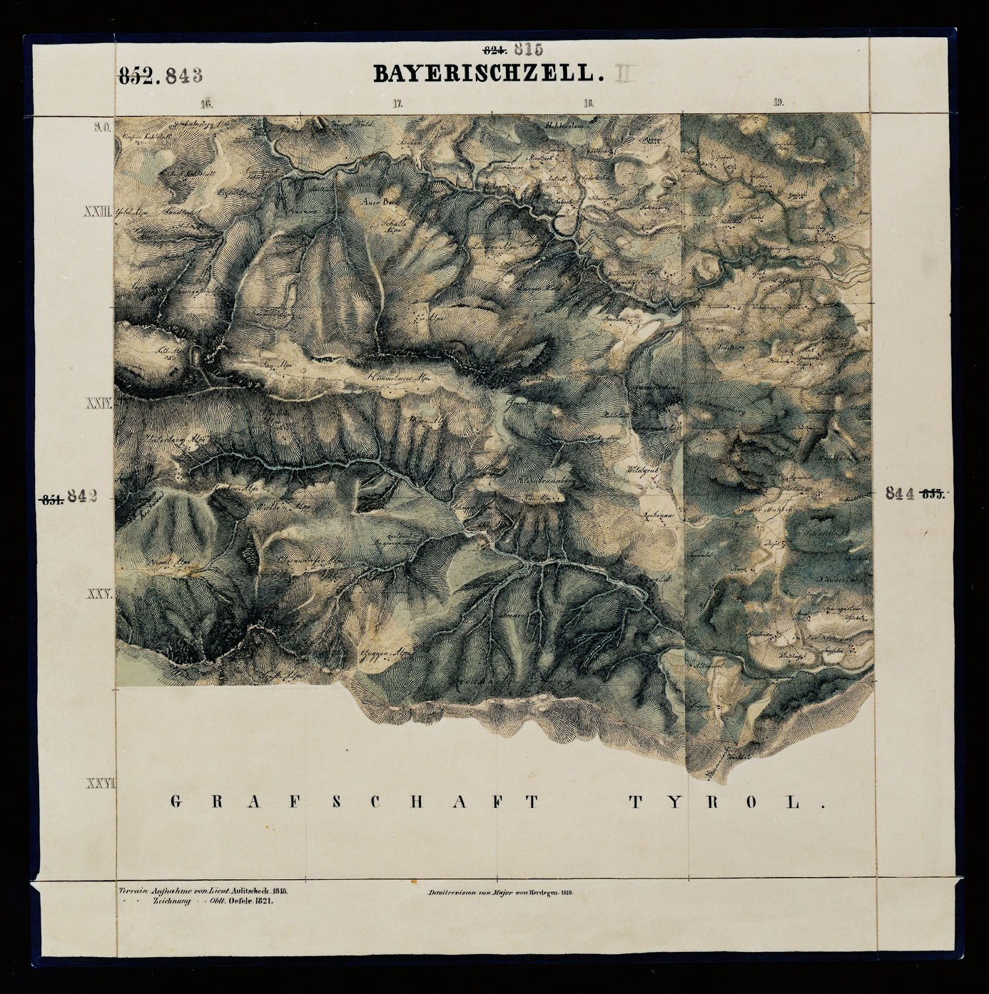 Topografische Karte der Bayerischen Alpen auf schwarzem Hintergrund, die Höhenlinien und beschriftete geographische Merkmale zeigt.