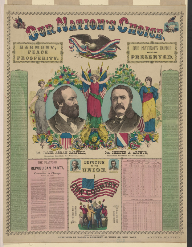 Ein Plakat mit Bildern von Menschen und dem Text "Unseres Landes Wahl: Harmonie, Frieden, Wohlstand und Wohlstand."