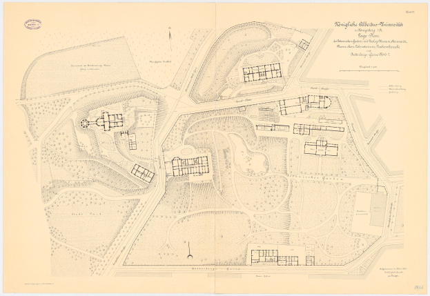 Alte Karte von München, Deutschland, auf Papier gedruckt mit zusätzlichem Text, zeigt ein detailliertes Layout von Gebäuden und Straßen.